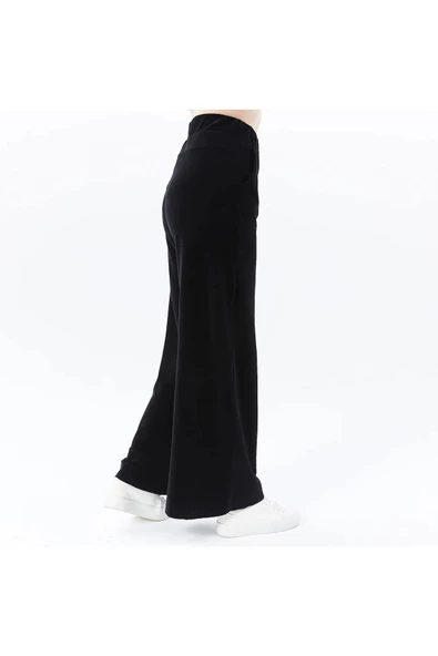 Kadın Oversize Bol Paça Pantolon Siyah - Resim 2