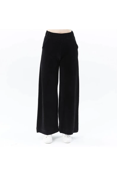 Kadın Oversize Bol Paça Pantolon Siyah - Resim 3