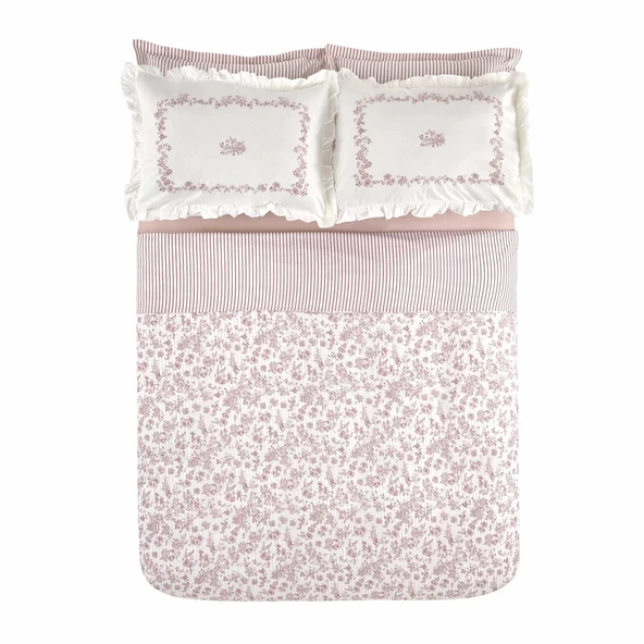 Karaca Home Versay Çift Kişilik Percale Nevresim Takımı Pembe - 9