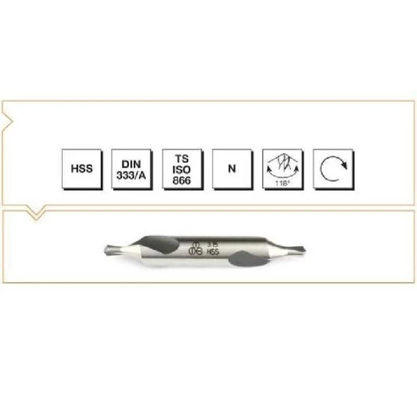 Makina Takım HSS DIN 333/A R Punta Matkabı 6.3 mm - MTE B00010010630