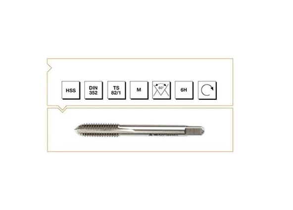 Makina Takım HSS DIN 352 Son Kılavuz 20m 10(6H)-MTE B00104041000