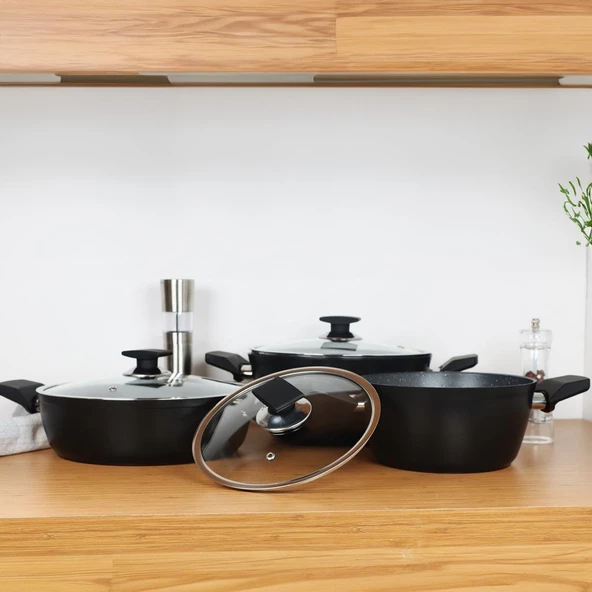 Serenk Excellence 7 Parça Granit Tencere Seti İndüksiyon Tabanlı - 4