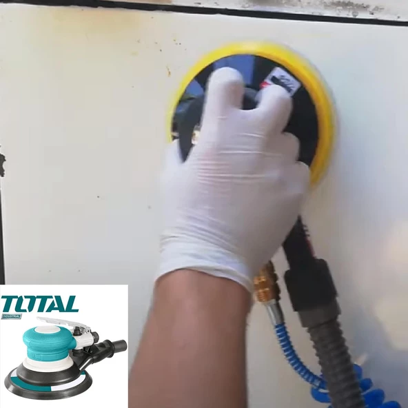 Total 1050 Rpm Havalı Zımpara Makinası TAT91512 Ahşap Duvar Yüzey Zımparalama 150 mm - 3