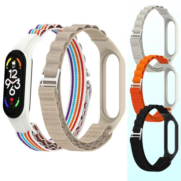 Xiaomi Mi Band 3 4 5 6 7 Uyumlu Alpine Loop Örgü Kordon Kayış