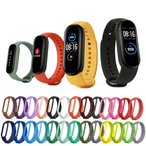 Xiaomi Mi Band 5 Mi Band 6 Mi Band 7 Uyumlu Silikon Kordon Kayış