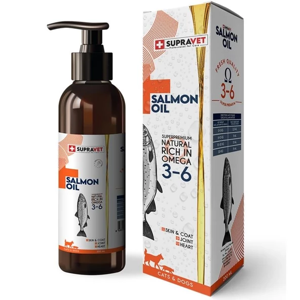 Supravet Salmon Oil Kedi ve Köpek Doğal Norveç Somon Yağı 200 ML - 4