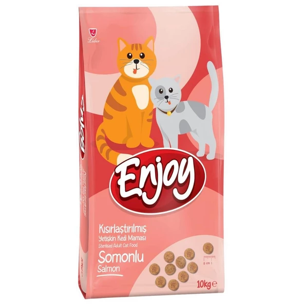 Enjoy Somonlu Kısırlaştırılmış Yetişkin Kedi Maması 10 KG