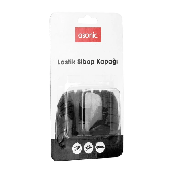 Asonic AS-A11 Siyah/Gümüş Metal Lastik Sibop Kapağı - 35743 - 2