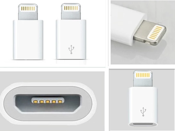 Micro Usb Den iPhone Lİghtning Çevirici Adaptör 2 Adet