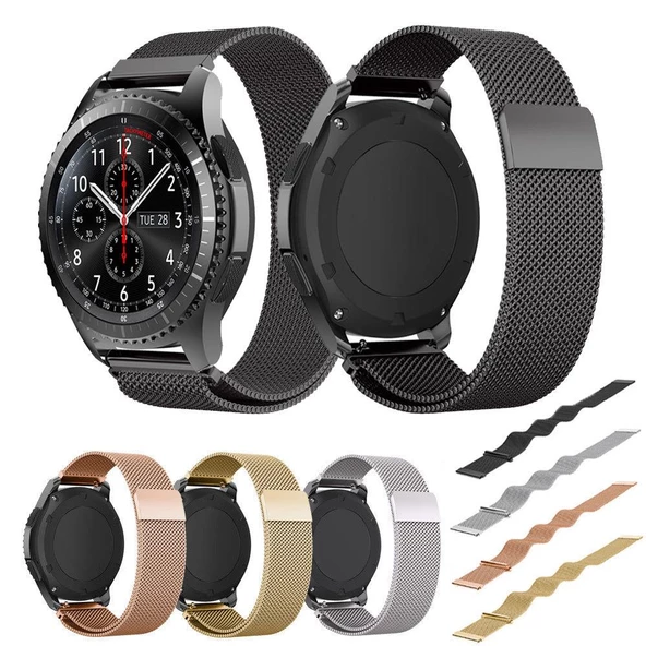 Samsung Gear S3 Frontier&Classic Metal Hasır Mıknatıslı TME Kordon