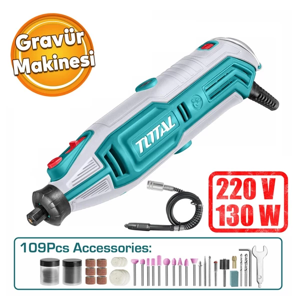 Total 130 W Gravür Makinası TG513326E Mini Dremel Testere Kesme Makine Kömürlü