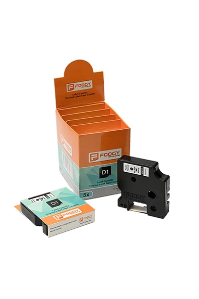 Dymo D1 Muadili Etiket Kagıt Beyaz - 12 mm x 7 mt - 45421 - Eko Paket 5 li - 2