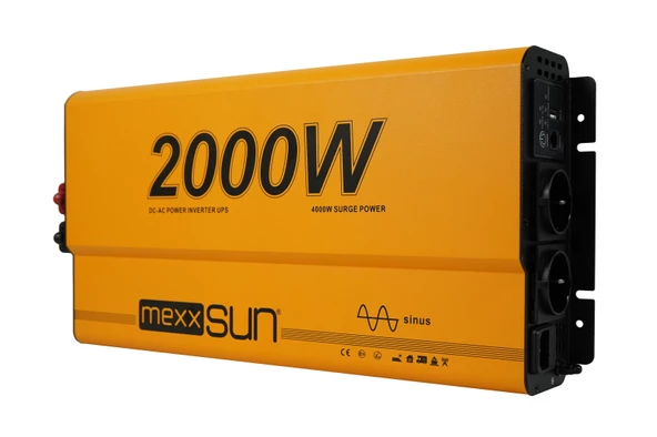 Mexxsun 12V Volt - 2000W Watt Ats Ups Şarjlı Tam Sınüs Inverter ( Ekranlı ) - 3
