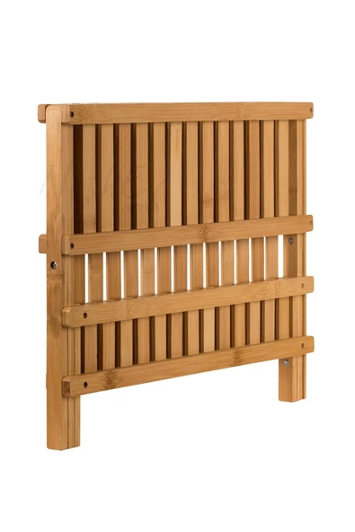 Nishev 2 Katlı Bambu Katlanabilir Tabaklık Bulaşıklık Büyük Boy Mutfak Bulaşık Kurutma Rafı 47x32 cm - 5