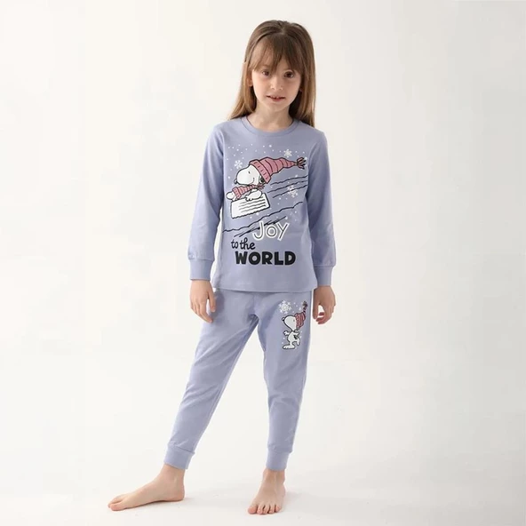 Snoopy L1613C Kız Çocuk Kışlık Pijama Takım