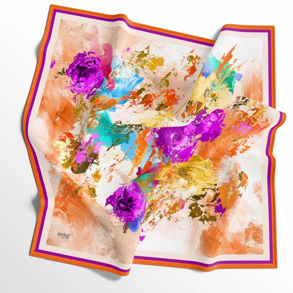 90 X 90  İpek Vual Yazlık İnce Eşarp-030010 - 4