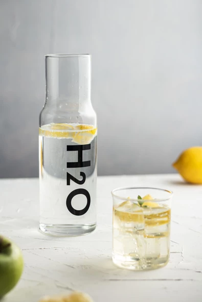 Borosilikat Cam Siyah Başucu Sürahisi & Cam Sürahi * 600 ml - 2