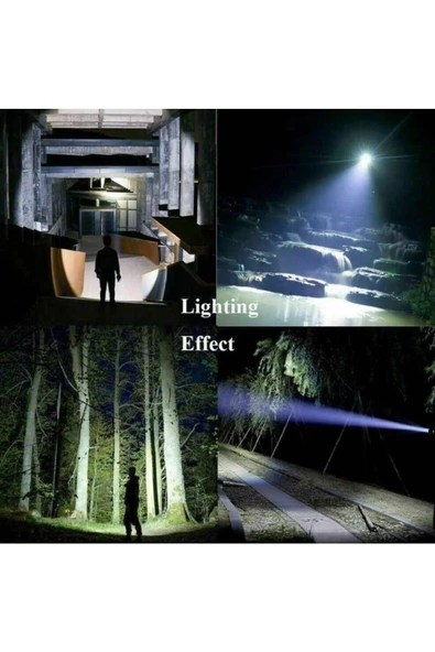 Ultra Parlak El Feneri Usb Şarj 4 Led+yan Cob Led Taktik Günlük Hayat Kamp Avcılık El Feneri - 7