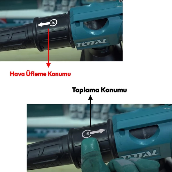 Üfleme Makinası 800 W Bahçe Yaprak Temizleme Süpürme Total TB2066 Elektrikli Üfleyici Toplayıcı - 3