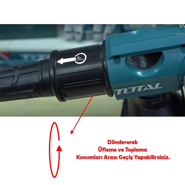Üfleme Makinası 800 W Bahçe Yaprak Temizleme Süpürme Total TB2066 Elektrikli Üfleyici Toplayıcı - 2