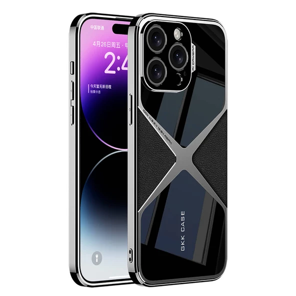 Vendas iPhone 14 Pro Max Kılıf Ultra İnce Kamera Korumalı PC + Deri Arka Yüzey Zore X-Pro Kapak