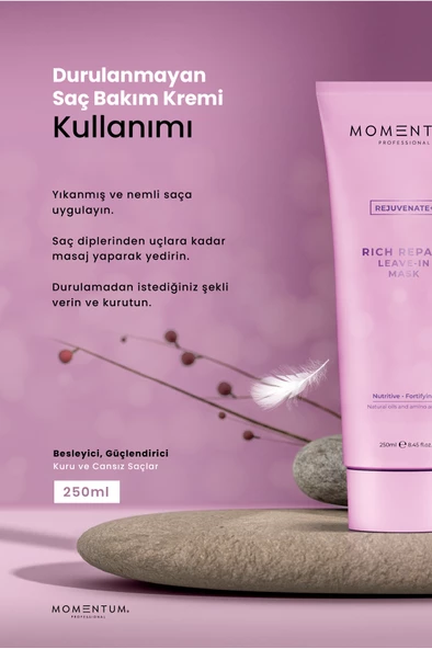 Momentum Durulanmayan Saç Bakım Kremi Rich Repair 250 ml - 2