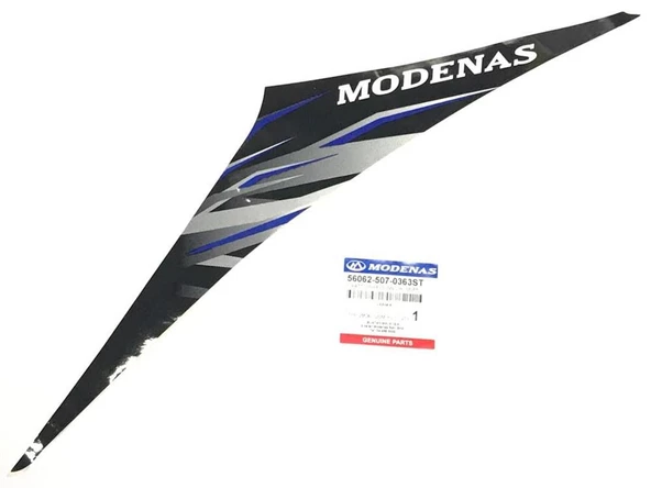 MODENAS GT135 İÇ DİZLİK ETİKETİ MAVİ SOL ORJİNAL - 2
