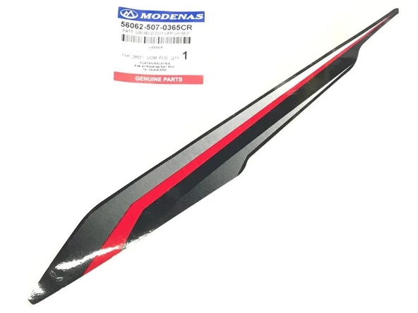 MODENAS GT135 DIŞ DİZLİK SİNYAL ÜSTÜ ETİKETİ KIRMIZI SOL ORJİNAL - Resim 2