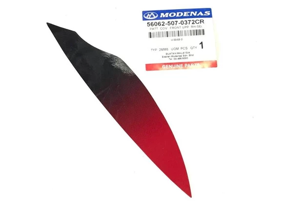 MODENAS GT135 ÖN PANEL ALTI İÇ ETİKET KIRMIZI SAĞ ORJİNAL - Resim 2