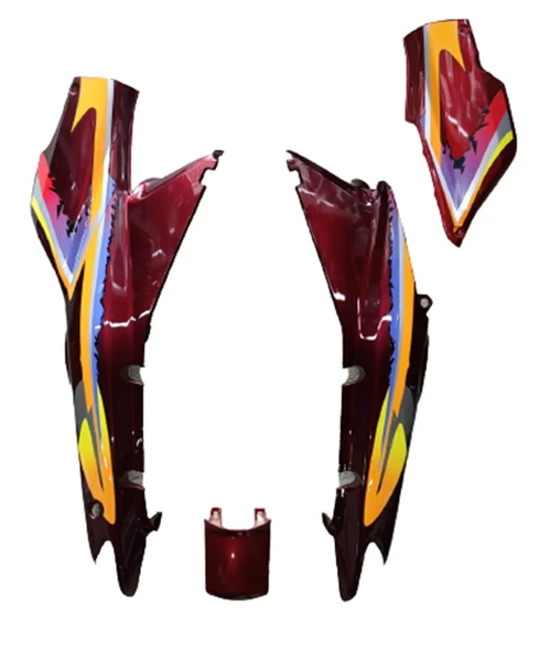 RAMZEY C 100 SAĞ SOL SELE ALTI TAKIM 4 PARÇA KIRMIZI - Resim 2