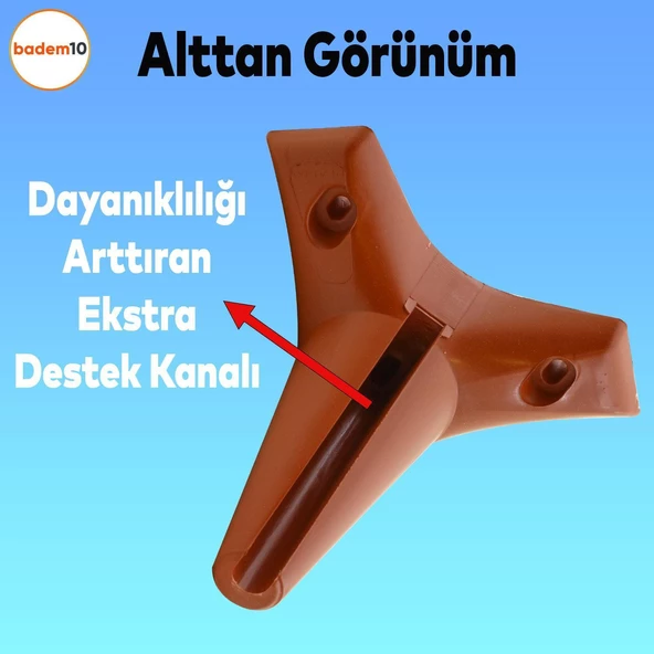 20'li Set Aspen Lüks Mobilya Kanepe Koltuk TV Ünitesi Yükseltici Destek Ayağı Ayakları 12 cm Kahve - 4
