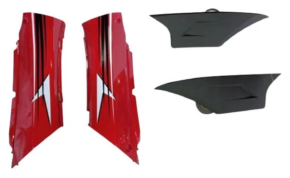 SALCANO ALTAY 100-125 KIRMIZI SAĞ SOL SELE ALTI ÖN PARÇA VE SAĞ SOL DEKOR KAPAKLARI TAKIM 5 PARÇA ORJİNAL ürün görseli