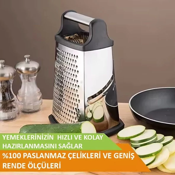 MyBru Paslanmaz Çelik 4 Taraflı Çok İşlevli Rende (Dilimleyici) - 2