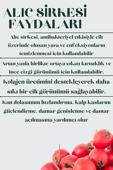 Ev Yapımı Katkısız %100 Doğal Fermantasyon Alıç Sirkesi, Hawthorn Vinegar 1000 Ml. - Resim 3