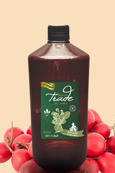 Ev Yapımı Katkısız %100 Doğal Fermantasyon Alıç Sirkesi, Hawthorn Vinegar 1000 Ml.