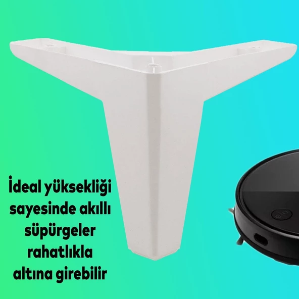20'li Set Sedir Lüks Mobilya Kanepe Koltuk TV Ünitesi Yükseltici Destek Ayağı Ayakları 12 cm Beyaz - Resim 6