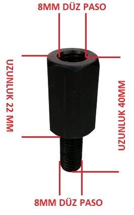 AYNA UZATMA -8 -8  MM  DÜZ PASO - 1