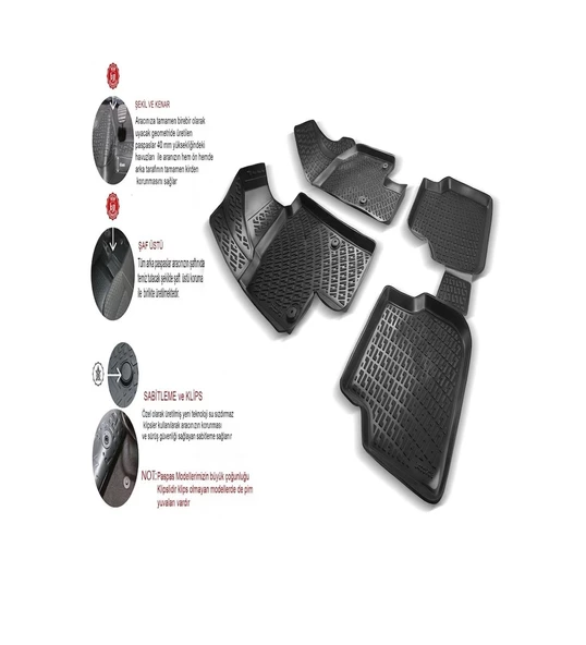 Opel Crossland 4.5D Havuzlu Paspas - Resim 2