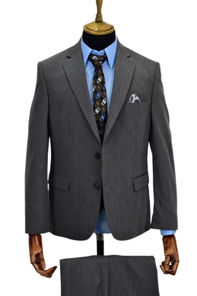 Erkek Gri 4 Drop Takım Elbise NT-5018-01 - Resim 3
