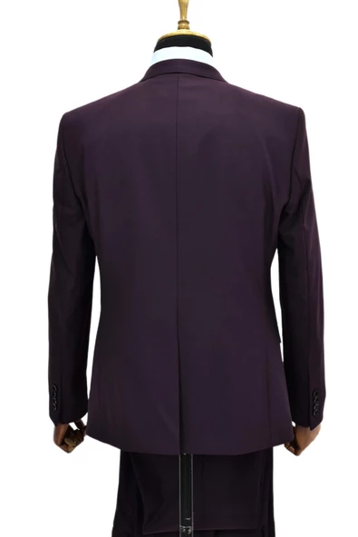Erkek Bordo Yelekli Takım Elbise VPO-5171 - Resim 5
