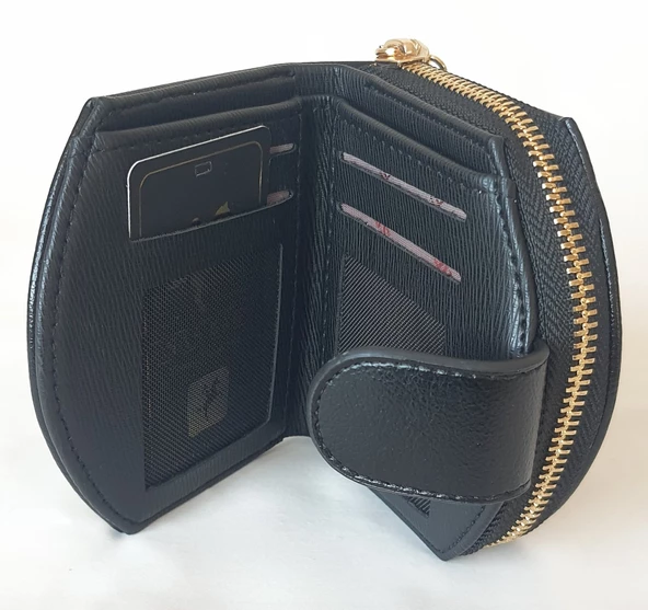 CZ008 Model Nas Bag Marka Siyah Renk Nero Kadın Cüzdanı - 3
