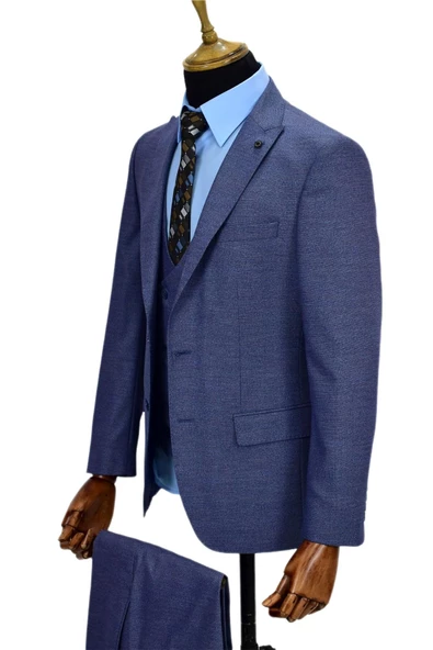 Erkek Takım Elbise Silim Fit Çift Yırtmaçlı 6 Drop 774 - Resim 4