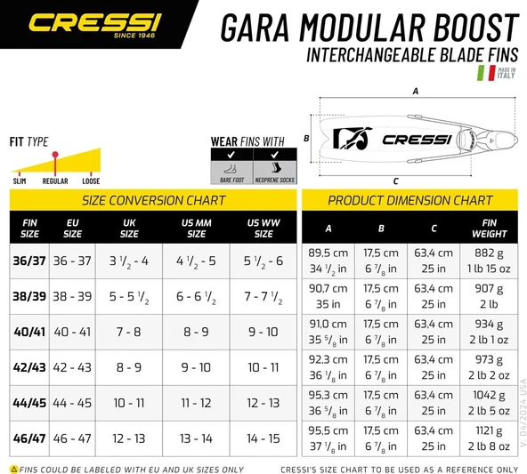 Cressi Gara Modular Boost Dalış Paleti - Resim 8