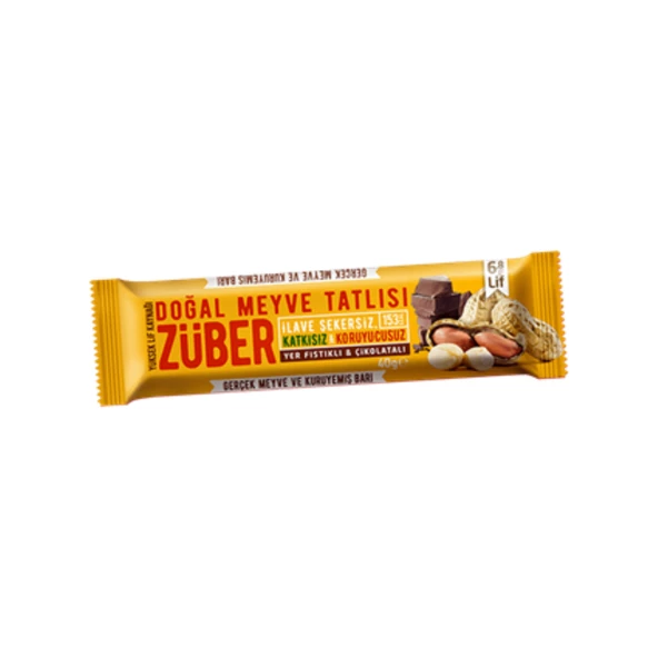 Züber Yer Fıstıklı Kakaolu Meyve Tatlısı 40 gr