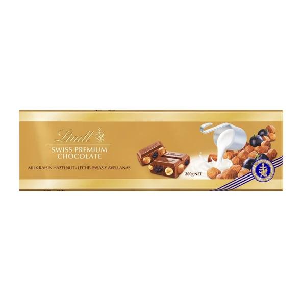 Lindt Gold Milk Raisin Hazelnut 300 gr