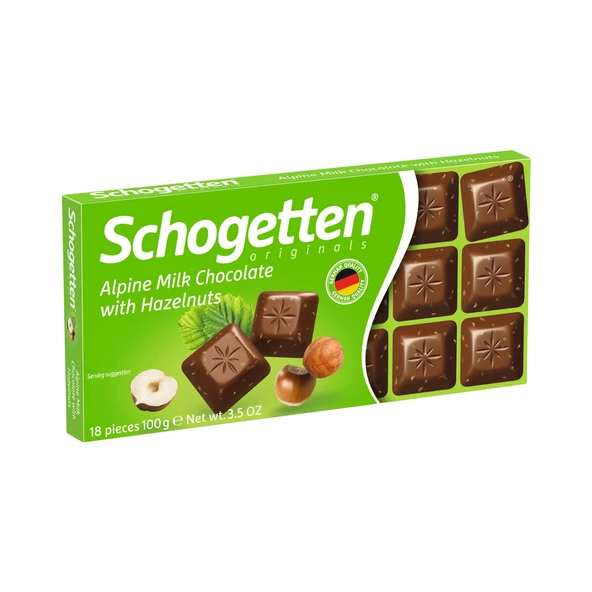 Schogetten Alpine Milk With Hazelnut Chocolatte 100 gr