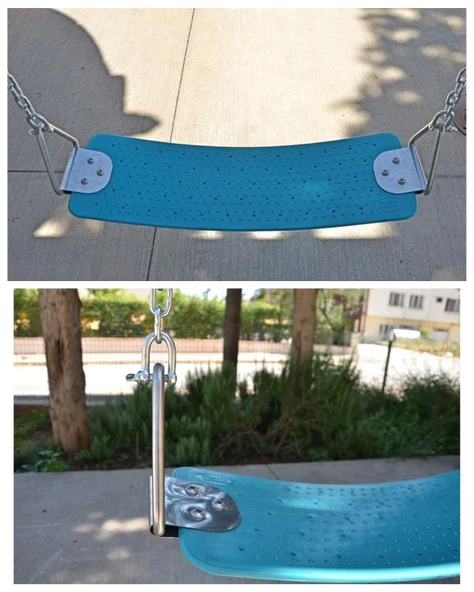 Teplay Zincirli Elastik U Çocuk ve Yetişkin Salıncağı Mavi (İçi Metalli) - 2