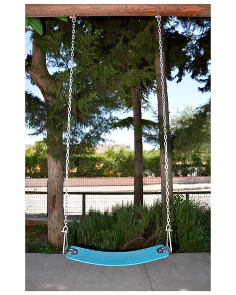 Teplay Zincirli Elastik U Çocuk ve Yetişkin Salıncağı Mavi (İçi Metalli)