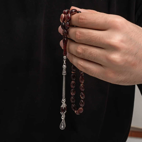 Himarry Gümüş Püskül Sıkma Kehribar Tesbih - 2