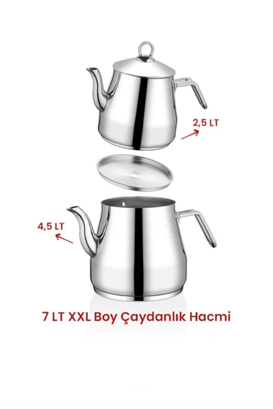 Kahramanlar Pramit 4 Parça Çaydanlık Takımı - XXL Boy Platin - 4